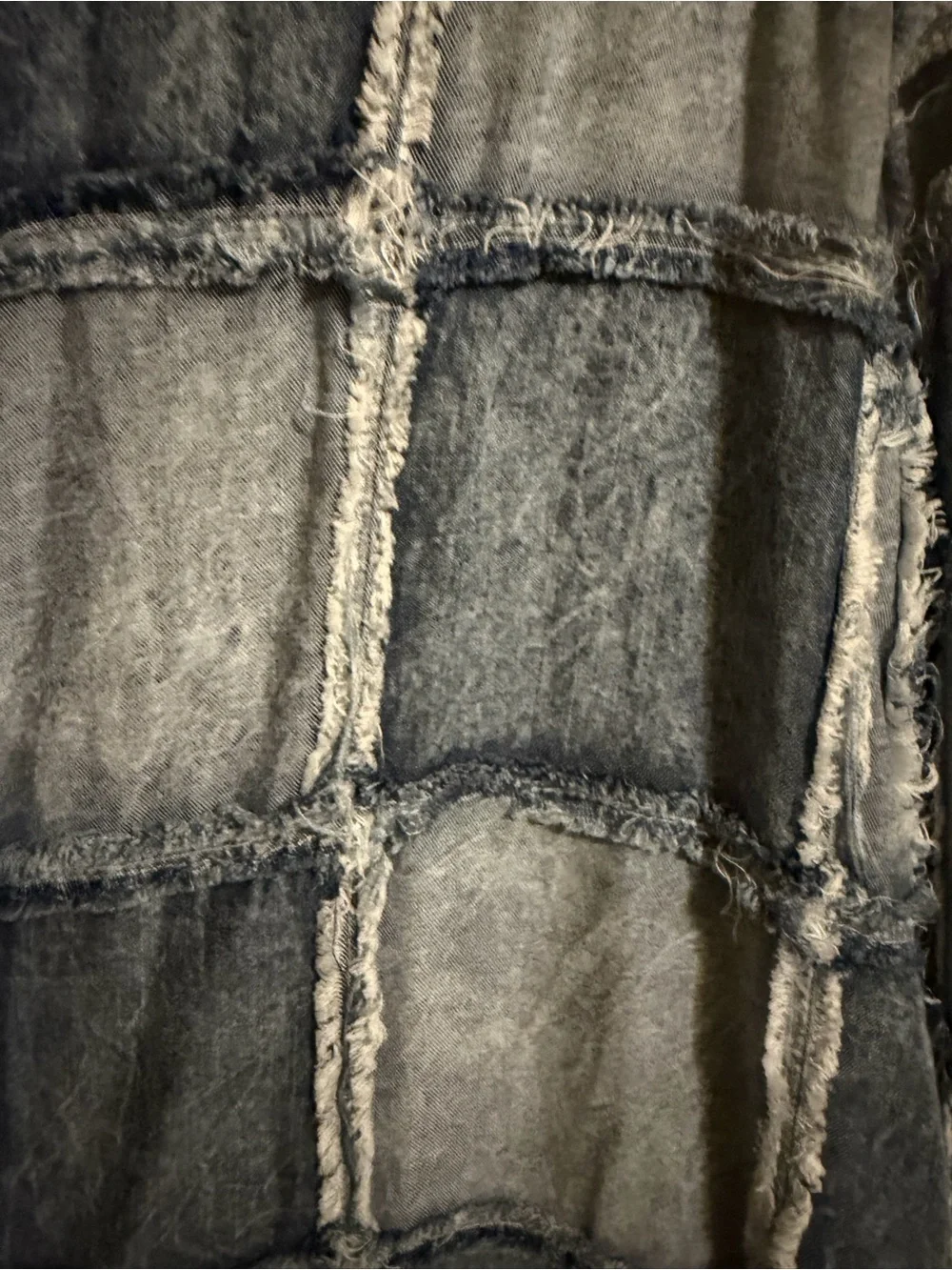 OLI & Hali Patchwork Denim Long Shirt Dress - Blue - Picture 3 of 4